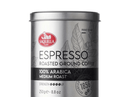 Saquella Espresso Roasted Ground Coffee 100% Arabica Medium Roast, 8.8 oz Fashion