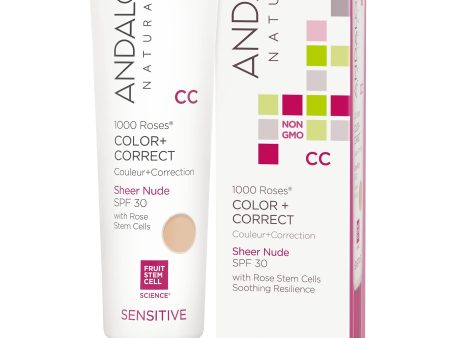 Andalou 1000 Roses Color + Correct Sheer Nude SPF30, 58ml For Cheap