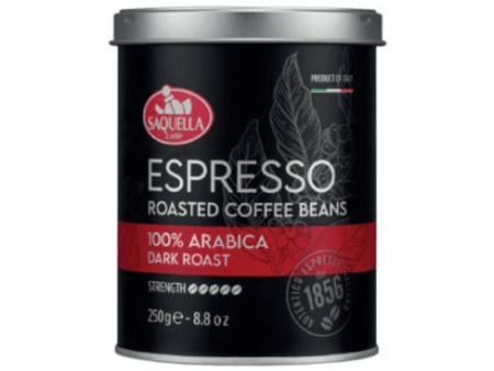 Saquella Espresso Roasted Coffee Beans 100% Arabica Dark Roast, 8.8 oz Sale