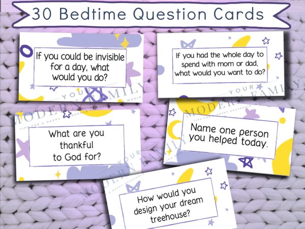 Bedtime Question Cards (set of 30) Online Sale