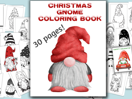 30 Christmas Gnome Coloring Sheets. Cute Elf Gnomes coloring book for stress and relaxation - 30 Holiday Gnomes coloring pages. Gnome Life Online