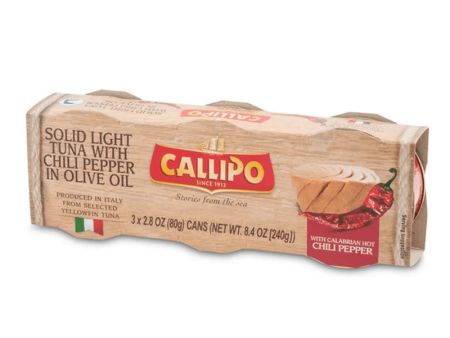 Callipo Solid Light Tuna with Chili Pepper in Olive Oil, 8.4 oz Online Hot Sale