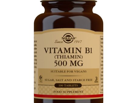 Solgar Vitamin B1, 500mg, 100 Tablets Hot on Sale