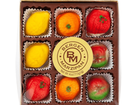 Bergen Marzipan 9 Piece Assorted Fruit Box, 4 oz on Sale