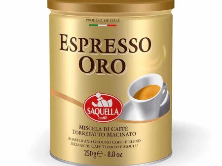 Saquella Espresso Oro Roasted Ground Coffee, 8.8 oz on Sale