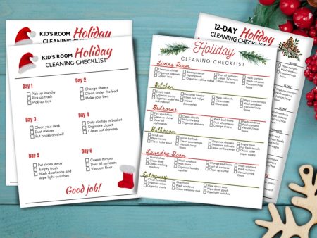 Holiday Cleaning Checklist + Cleaning Checklist for Kids printable digital file (2 versions) Online Sale