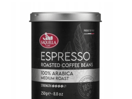 Saquella Espresso Roasted Coffee Beans 100% Arabica Medium Roast, 8.8 oz Supply