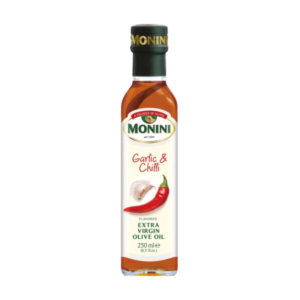 Monini Organic Garlic & Chili Flavored Extra Virgin Olive Oil, 8.45 oz Fashion