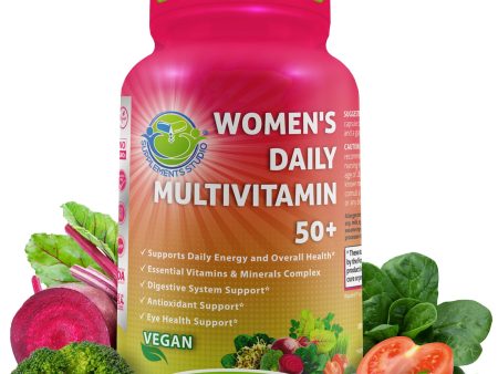 Vegan Daily Multivitamin for Women 50+ with Biotin, Eye Support, Probiotics, Enzymes & Superfoods Cheap