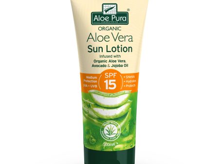 Aloe Pura Aloe Vera Sun Lotion, SPF 15, 200ml on Sale