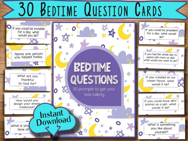 Bedtime Question Cards (set of 30) Online Sale