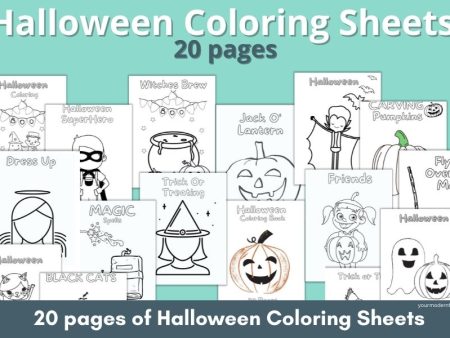 Printable Halloween Coloring Sheet Packet - 20 Printable Pages Cheap