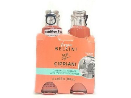 Cipriani White Peach Virgin Bellini Mix 4 Bottles, 6.09 fl oz Cheap