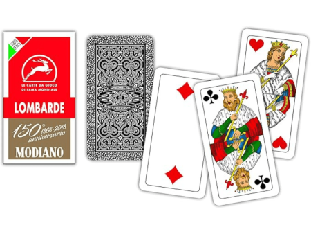 Modiano Lombarde Red Italian Playing Cards, 1 Deck Online Sale