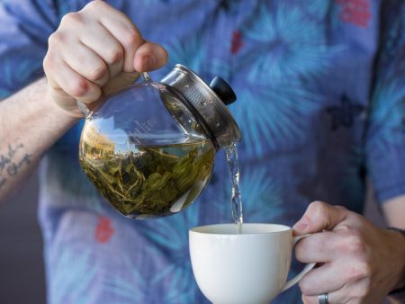 Jumping Leaves Glass Teapot Hot on Sale