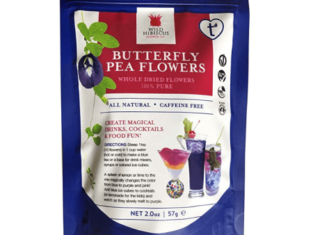 Wild Hibiscus Whole Butterfly Pea Flowers, 2 oz Fashion