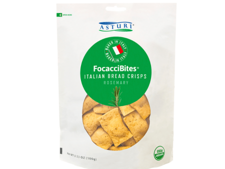 [Best Before: 02 02 25] Asturi FocacciBites Italian Bread Crisps Rosemary, 3.53 oz on Sale