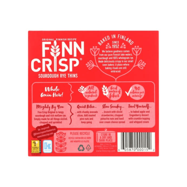 Finn Crisp Sourdough Rye Thins, Original Crispbread, 7 oz Sale