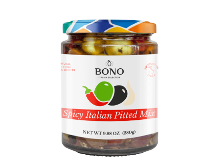 Bono Spicy Italian Pitted Mix in Olive Oil, 9.88 oz Supply