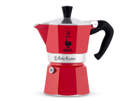 Bialetti Red Moka 3-Cup Stovetop Espresso Maker For Discount