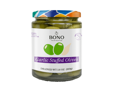 Bono Green Greek Olives Stuffed with Garlic, 5.6 oz on Sale