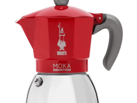 Bialetti Red Moka Induction 6-Cup Stovetop Coffee Maker Hot on Sale