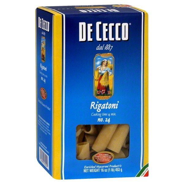 De Cecco #24 Rigatoni, 1 lb Supply