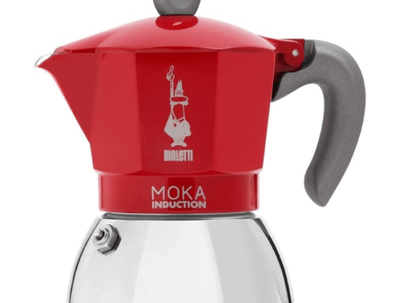 Bialetti Red Moka Induction 4-Cup Stovetop Coffee Maker Fashion