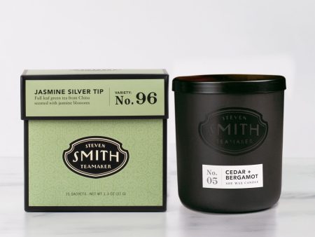 Jasmine Silver Tip and Cedar + Bergamot Candle Duo For Cheap