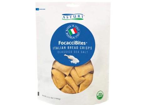 [Best Before: 02 02 25] Asturi FocacciBites Italian Bread Crisps Classico Sea Salt, 3.53 oz Hot on Sale