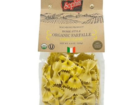 Sophia Lemon Flavored Organic Two Colored Farfalle Pasta, 8.8 oz Discount